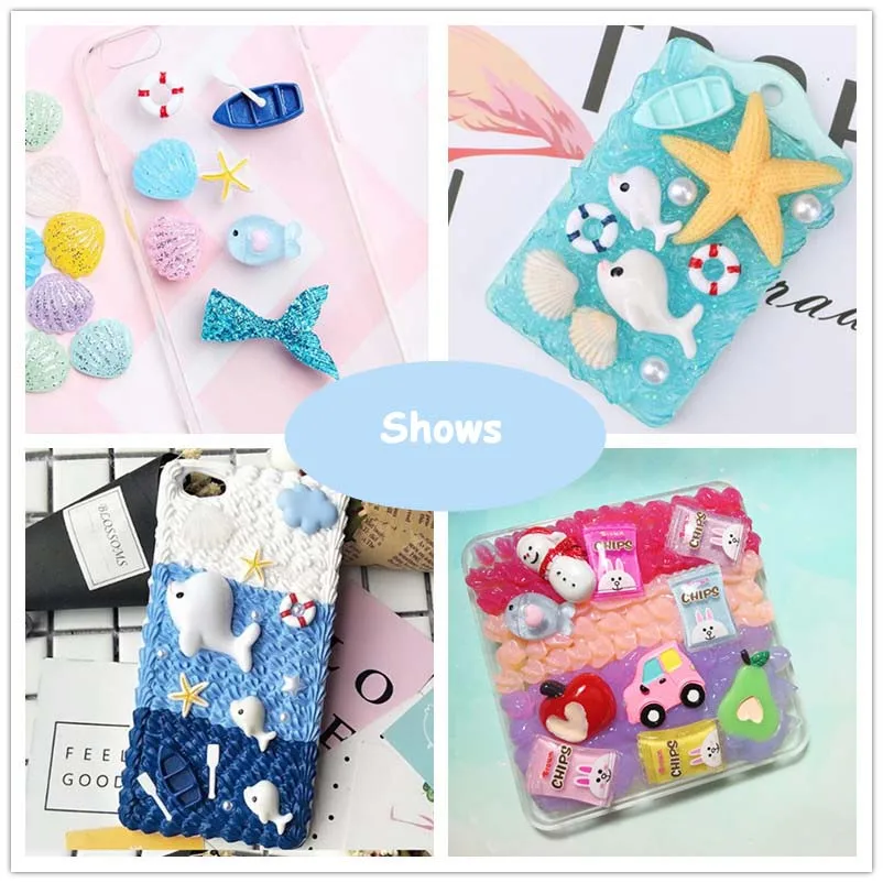 10/20/30 Stück Ocean Series Charms Zusatzstoffe für Schleimfüller DIY Ornament Telefon Decora Meerjungfrau Lizun Ton Schleim Zubehör Spielzeug
