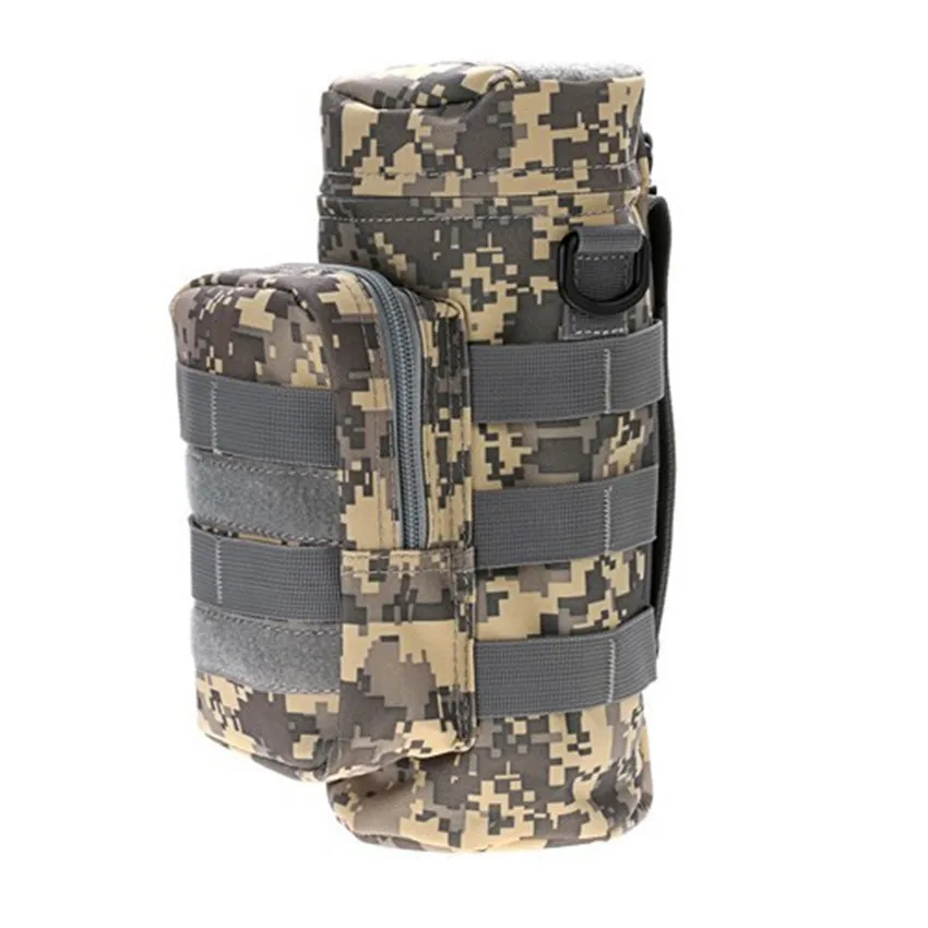 Outdoor Sports Water Bottle Bag Camouflage Molle System Water Bottle Holder Military Hunting Tactical Water Kettle Holder Pouch