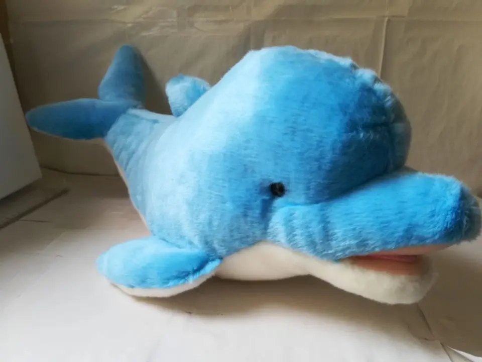 large 60cm lovely blue dolphin plush toy soft doll throw pillow Christmas gift s2219