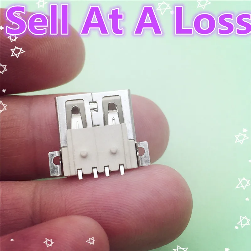 10pcs G51 USB 2.0 4Pin A Type Female Socket Connector  2feet Plain Mouth for Data Transmission Charging Sell At A Loss USA