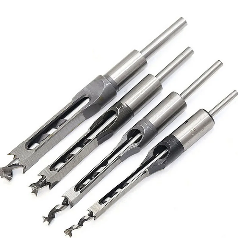 High Speed Steel drill bit Metric Mortising Chisel Woodwork Square Hole Drill Bit Cutter Tool 1/2\' 3/8\' 5/16\' 1/4\' wood drill