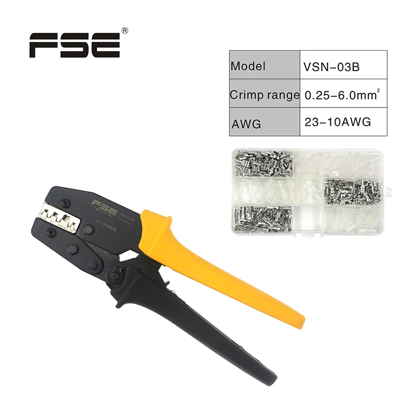 FSE Crimper Crimping Tool Cable Cutter VSN-03B Pliers Tools Set Crimp Wire 0.25-6mm 23-10AWG Stripper Plier