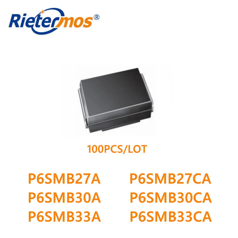 100PCS SMB P6SMB27A P6SMB27CA P6SMB30A P6SMB30CA P6SMB33A P6SMB33CA DO-214AA 고품질