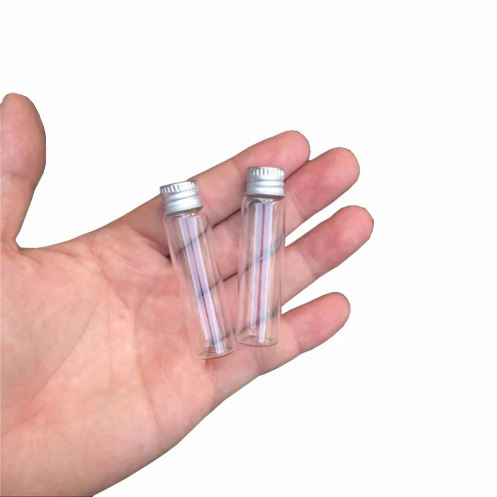 6ml 16*60*8mm Glass Bottles Crafts Cute Bottles Aluminum Screw Caps Empty Wishing Bottles Jars Decorate 100pcs  Free Shipping