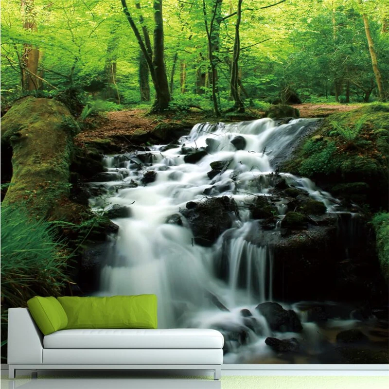 

Beibehang Custom Wallpaper Home Decorated Background 3D Waterfalls Landscape Living Room Bedroom Entrance TV mural 3d wallpaper