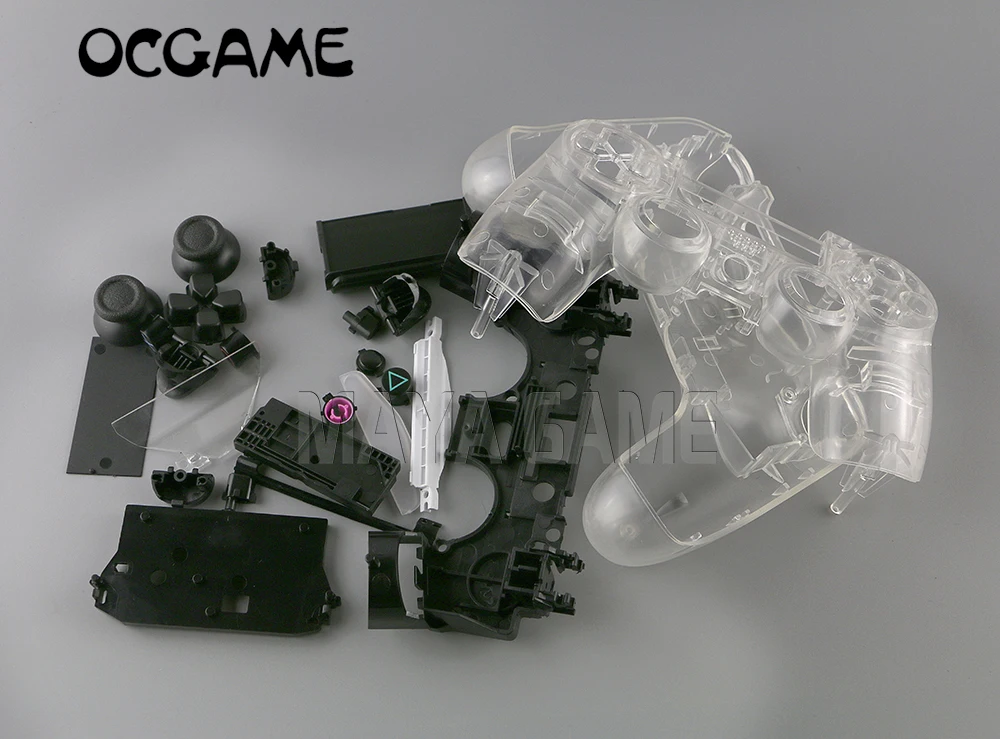 6sets OCGAME For Playstatios 4 Transparent Housing Replacements For PS4 Controller Clear Shell & Buttons