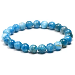 Personalized Natural Ocean Blue Apatite Stone Stone Beads Bracelets