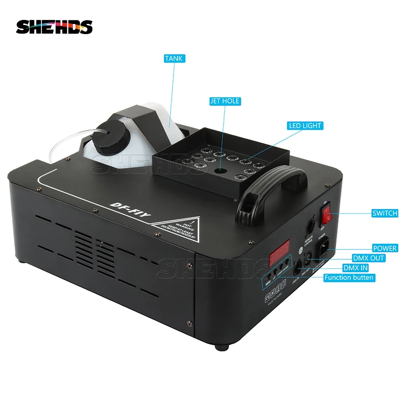 shehds led color smoke fog machine fogger equipamento hazer dj ktv iluminacao palco rgb 900w 1500w 3000w 24x9w 01