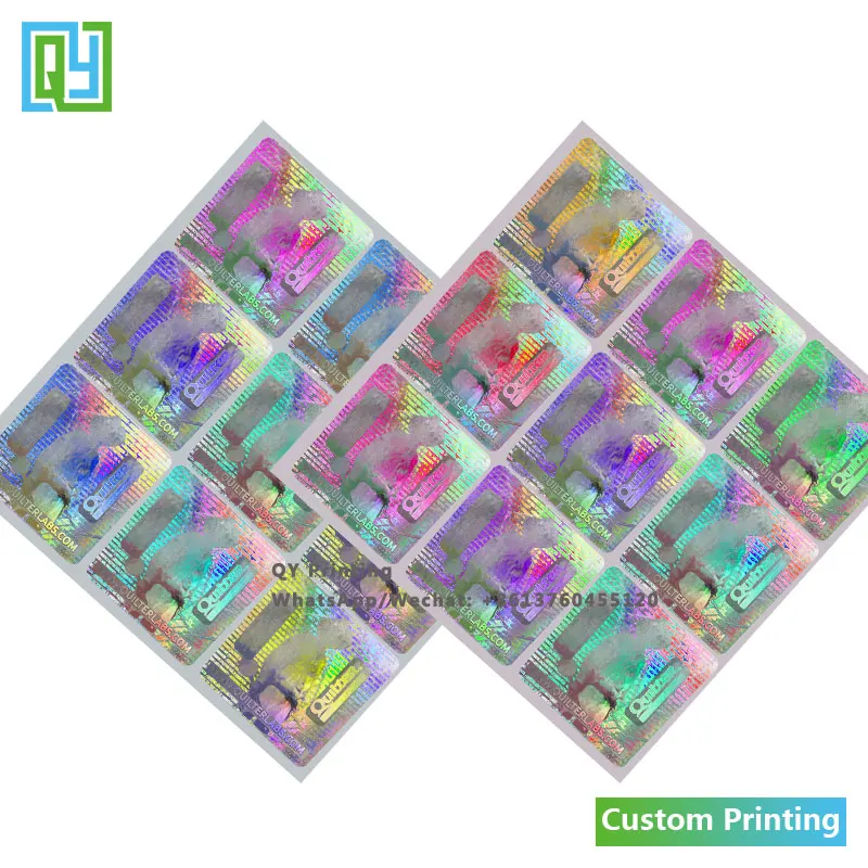 10000pcs 50x50mm Custom Silver Security Hologram Stickers Hologram Stamp 3D VOID Labels For Cell Phone