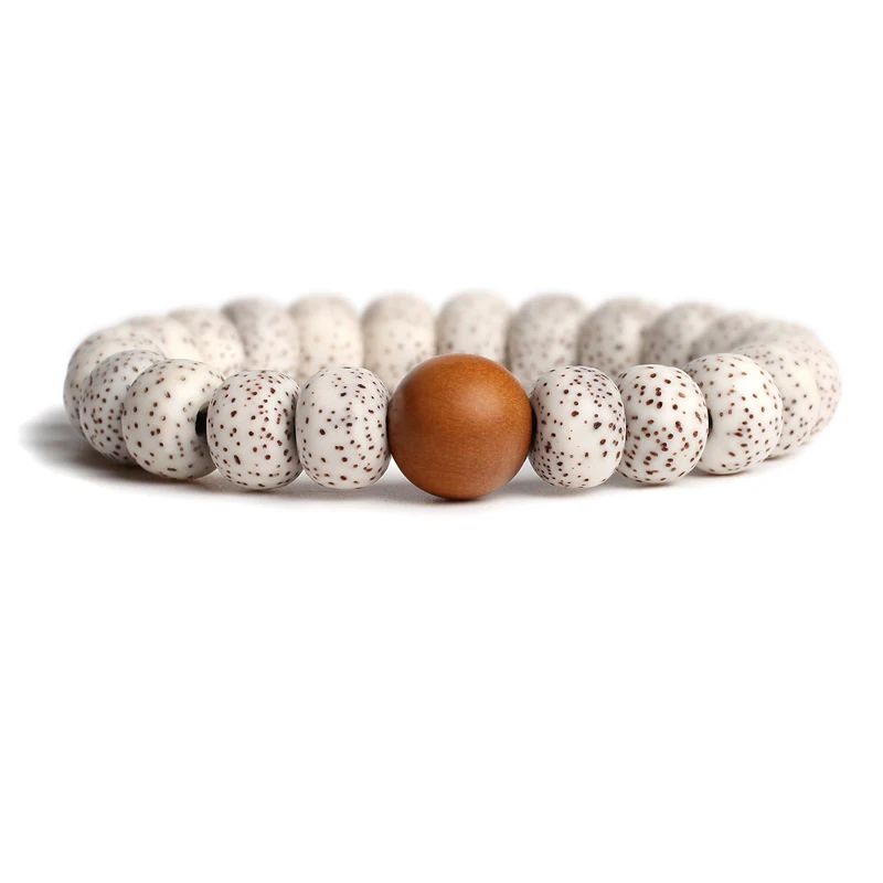 Natural Bodhi Seed with Sandalwood Handmade Beaded Stretch Bracelet Women Buddhist Yoga Meditation Men Chakra Zen Jewelry