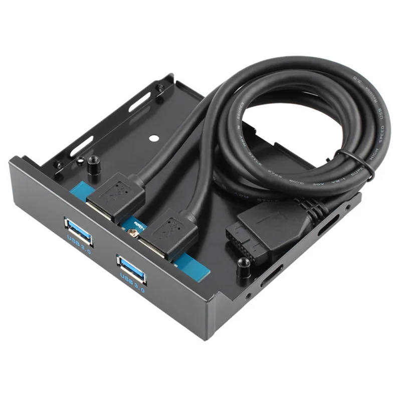 

Высокопроизводительный 20-контактный 2-Портовый Концентратор USB 3,0 USB3.0 Передняя панель кронштейн адаптер кабель для настольного ПК 3,5-дюймовый флоппи-Бей