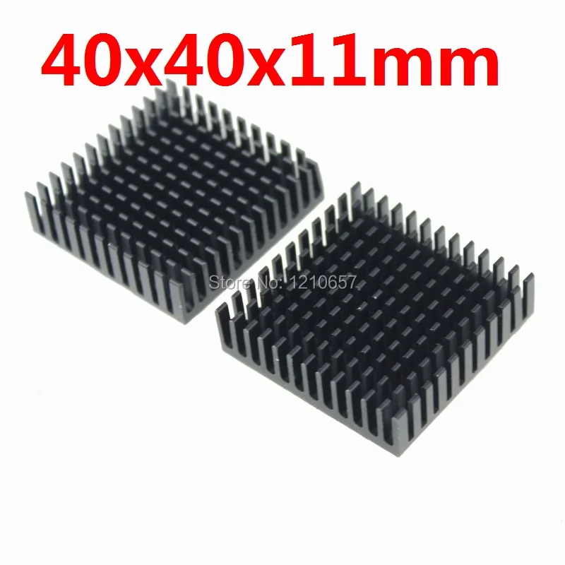 

50pieces lot 40x40x11mm Aluminum Black Heat Sink For PCU Router Electronic