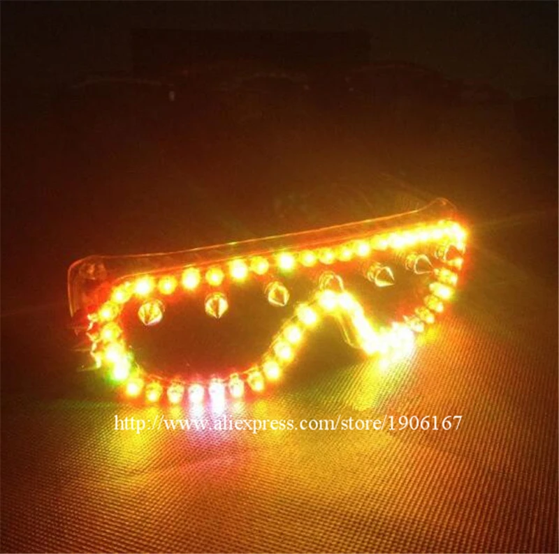 Colorful Led Luminous Party Glasses Led Light Up Growing Nightclub Glasses DJ Bar Singer Dancer Eyewear For Stage Show