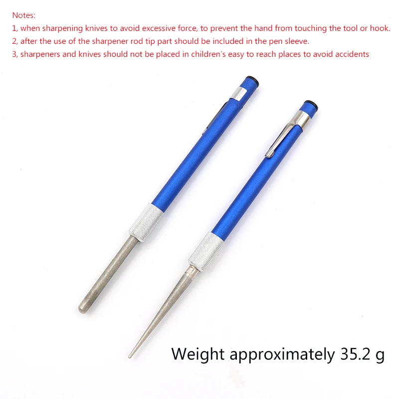 1pcs Diamond Pen Shape Fishing Hook Knife Sharpener Purpose Scissors Grindstone Portable Sharpener Bar Outdoor Tool