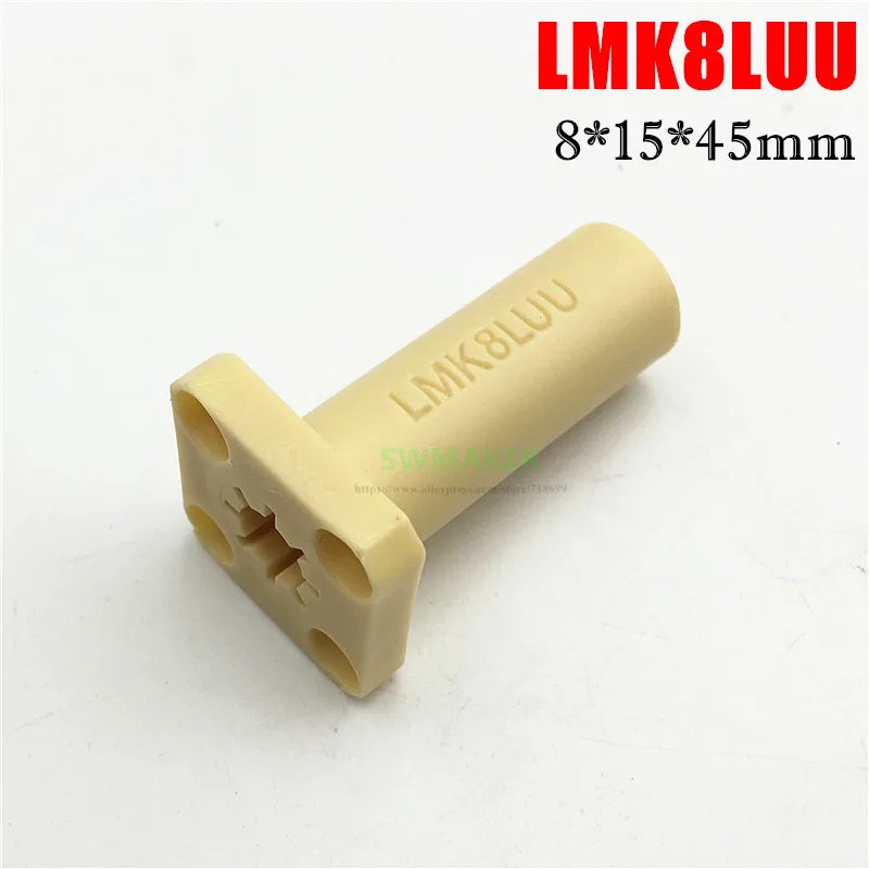 1pcs LMK8LUU Long square Type 8x15x45mm Solid Polymer Square Flange Linear Bushing /Bearing 8MM Reprap Prusa CNC DIY parts