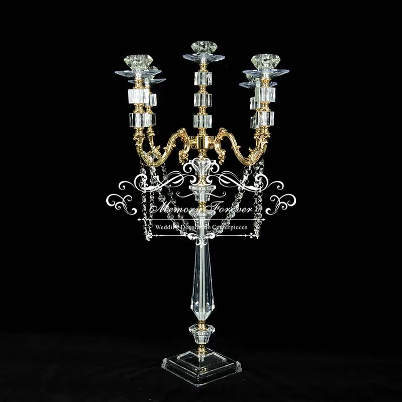 

78cm tall crystal candelabra wedding centerpieces 5 arms candle holder wholesale wedding decoration centerpiece