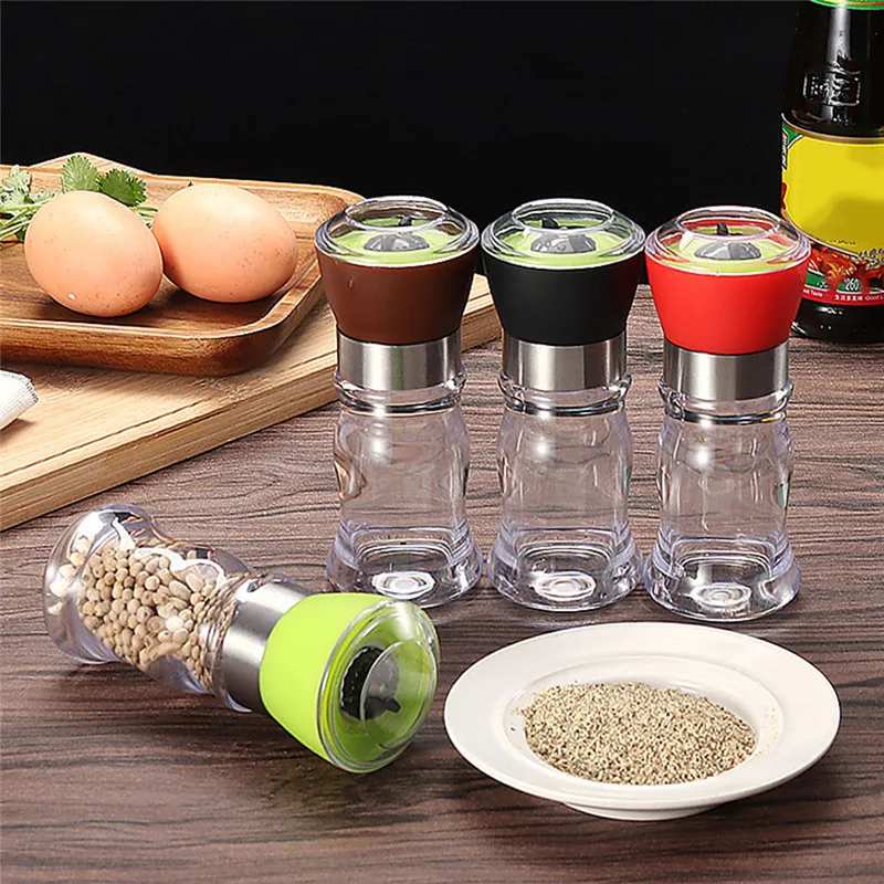 High Quality Stainless Steel Manual Salt Pepper Spice Mill Grinder With Cover Ceramic Kitchen Tools Pepper Mill Grinding Grinder