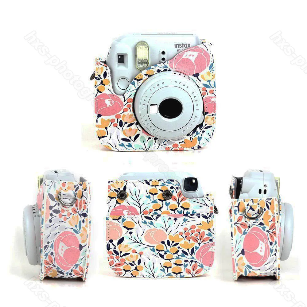 Fujifilm Instax Mini Camera Case Quality PU Leather Shoulder Bag with Strap for Fuji Instax Mini 9, Instax Mini 8 Camera