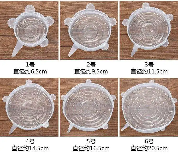 

20set 6PCS/Set Universal Silicone Suction Lid-bowl Pan Cooking Pot Lid-silicon Stretch Lid Cover Kitchen Pan Spill Lid