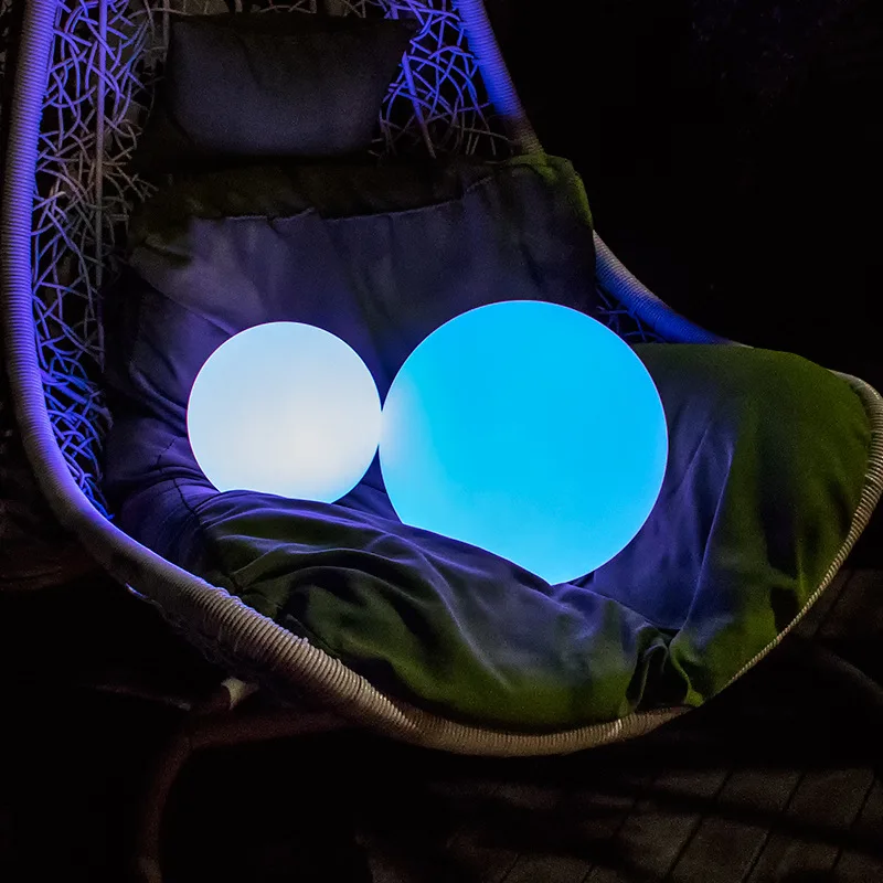 Nouveau système d'éclairage LED RGBW rechargeable sans fil, boule ronde d120 mm, imperméable pour meubles, lampe de jardin de table