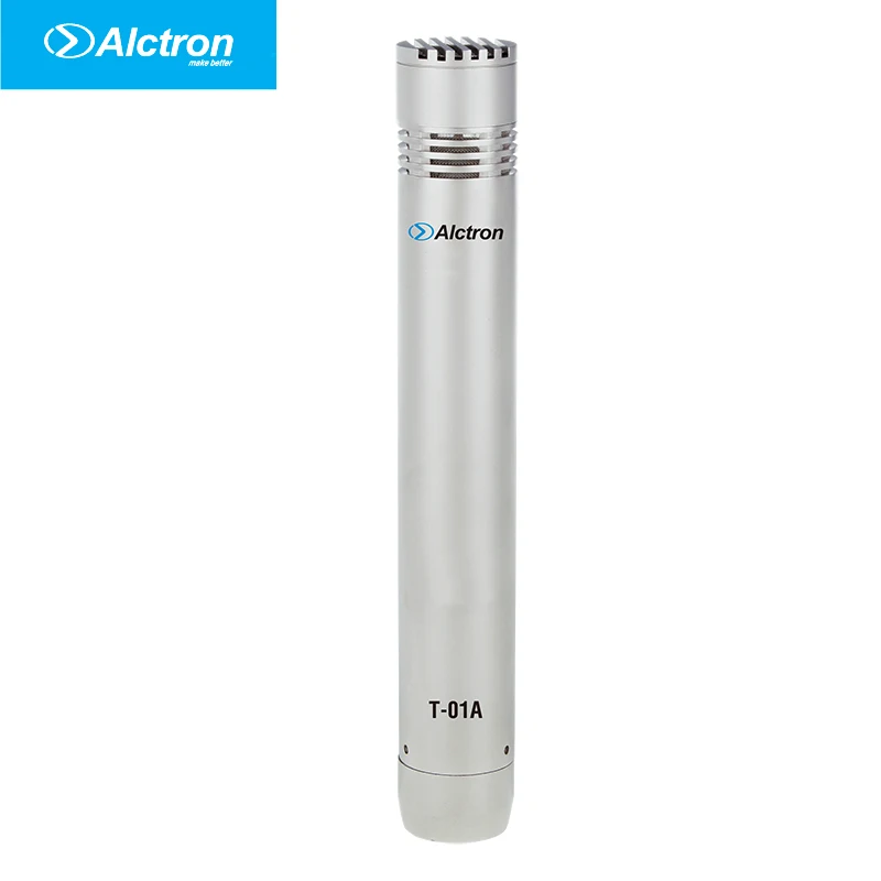 Alctron T-01A Instrument Mic with mic clip, slim housing, silver in fashion, Pencil Condenser Microphone,Instrument studio mic