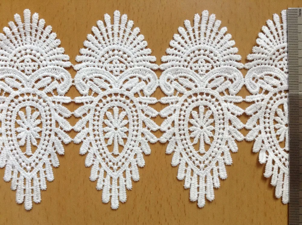 11.8cm milk fibre embroidery lace trim,XERY0626B