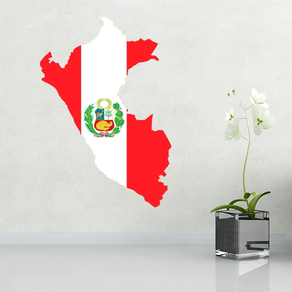 

Flag map of Peru wall vinyl sticker custom made home decoration wall sticker wedding decoration PVC wallpaper fashion design