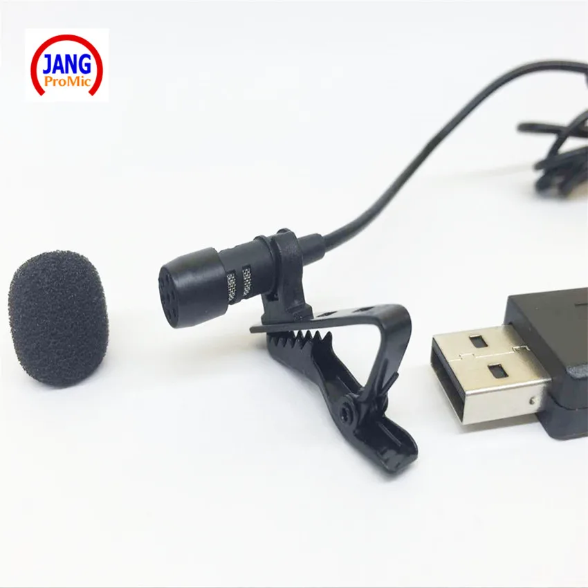 Wholesale 5 pics Lapel Mini USB Microphone Condenser Computer  Notebook Microfone Recording for PC Laptop Strand