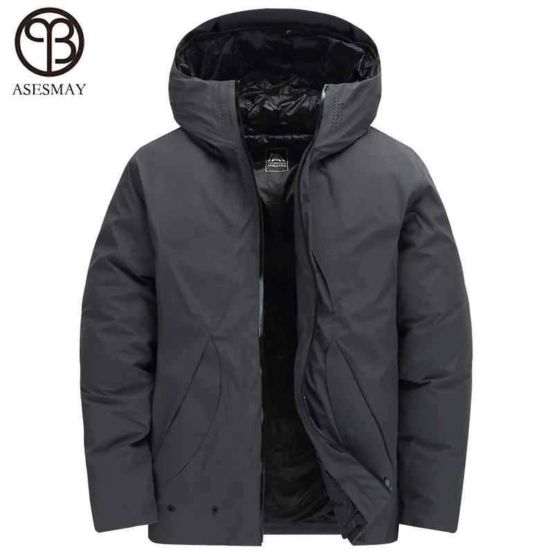 Asesmay new arrival men down jacket winter parkas men\'s white duck down coats goose feather liner detachable thick warm jackets