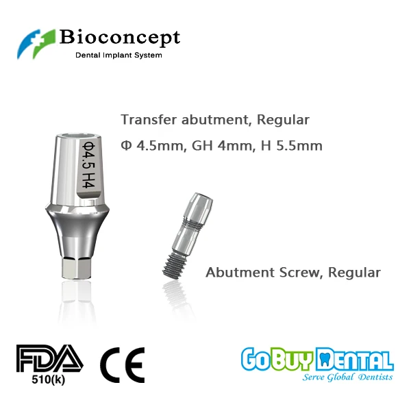 

Bioconcept Hexagon Regular transfer abutment φ4.5mm, gingival height 4mm, height 5.5mm(331090)