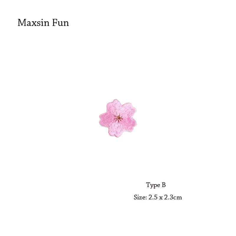 Maxsin Fun 10PCS Cheap Small Cherry Flower Patches Clothing Embroidery Iron On Applique For Kids Bags Dress Fabric Stickers