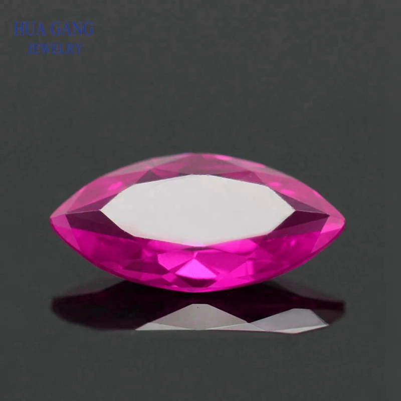 Marquise Shape 3# Rose RedBrilliant Cut Synthetic Corundum Stone For Jewelry Size 1.5x3-8x16mm