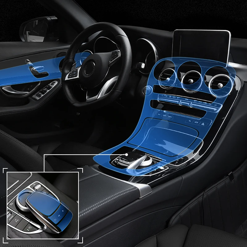 

For Mercedes Benz GLC 200 GLC 260 Interior Invisible Protective Film Center Console Control Panel TPU Stickers Car-Styling