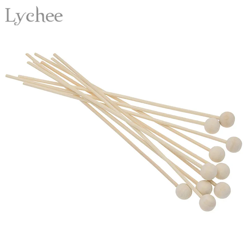 Lychee Life 10pcs Wood Ball For Fragrance Diffuser Aromatherapy Rattan Reed Sticks DIY Home Decoration