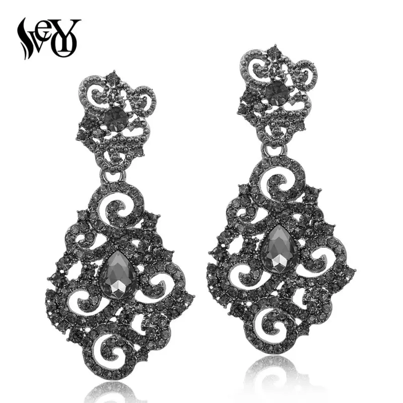 VEYO Crystal Rhinestone Dangle Earrings For women Hollow Fashion Jewelry brincos Pendientes