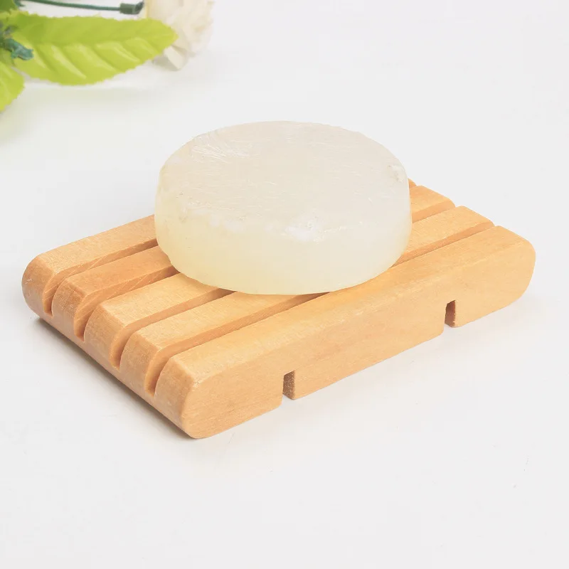 100pcs Natural Wooden Soap Tray Holder Soap Rack Plate Box Container Wooden Soap Dish Bathroom Accessories lin3853