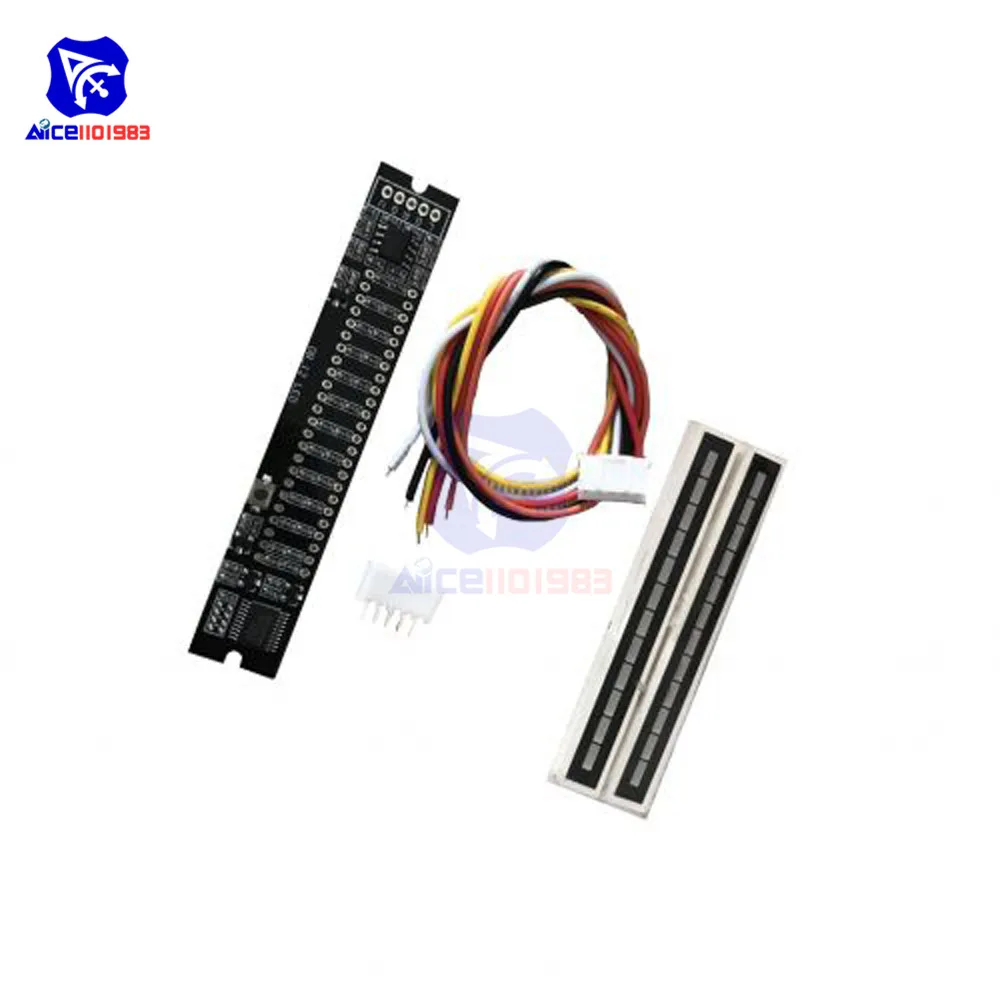 Mini Dual 12-bit LED Music Level Indicator Adjustable Light Speed VU Meter Stereo Amplifier Board with AGC Mode
