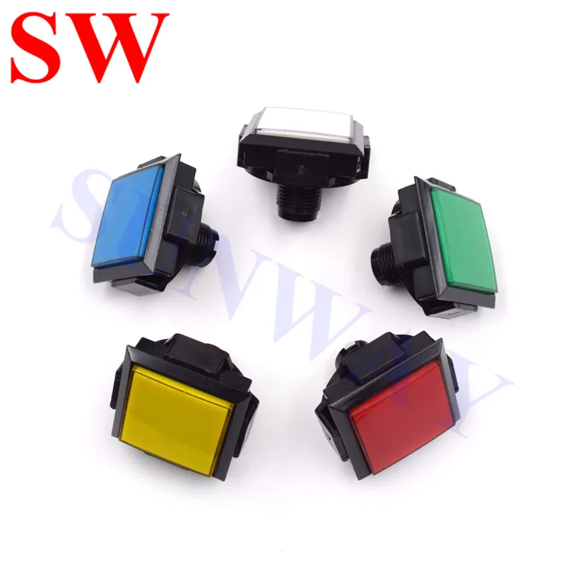 5PCS Good Quailty Arcade DJ push button/Square 60*60mm Lighted Buttons Illuminated Push Button with Micro switch 5 color choose