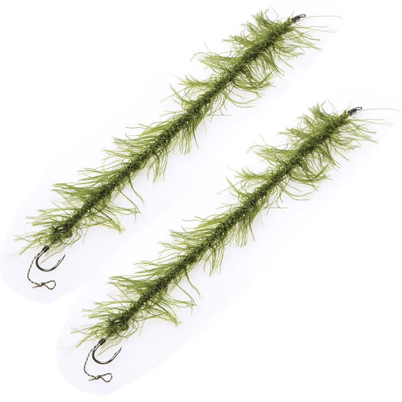 New Arrival 2 Set/Bag Weed Carp Fishing Hair Rigs Braided Thread Barbless Curve Carp Fishing Accessories Fishing Hook