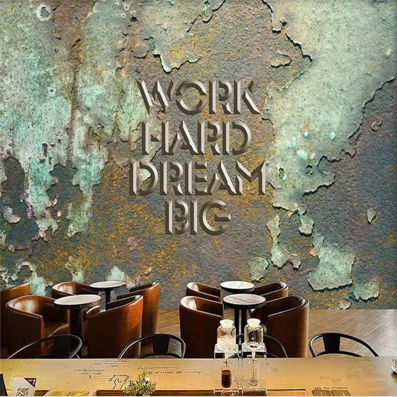 Custom Mural Wallpaper Ancient Industrial Wind Bar Coffee Shop Background Wall