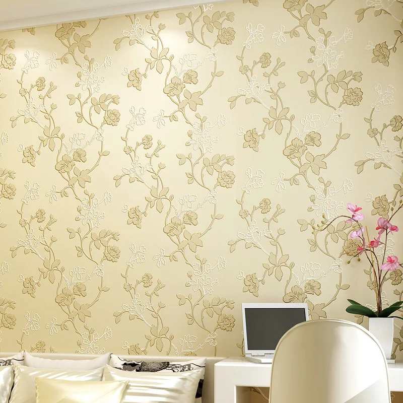 

beibehang pastoral flowers wallpaper for walls 3d Wall paper For Wall 3 D Classic Embossed TV Room Bedroom Wall paper Home Decor