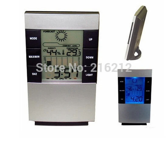 Fashion Hot LCD household electronic digital temperature and humidity meter With a backlight alarm thermometer hygrometer