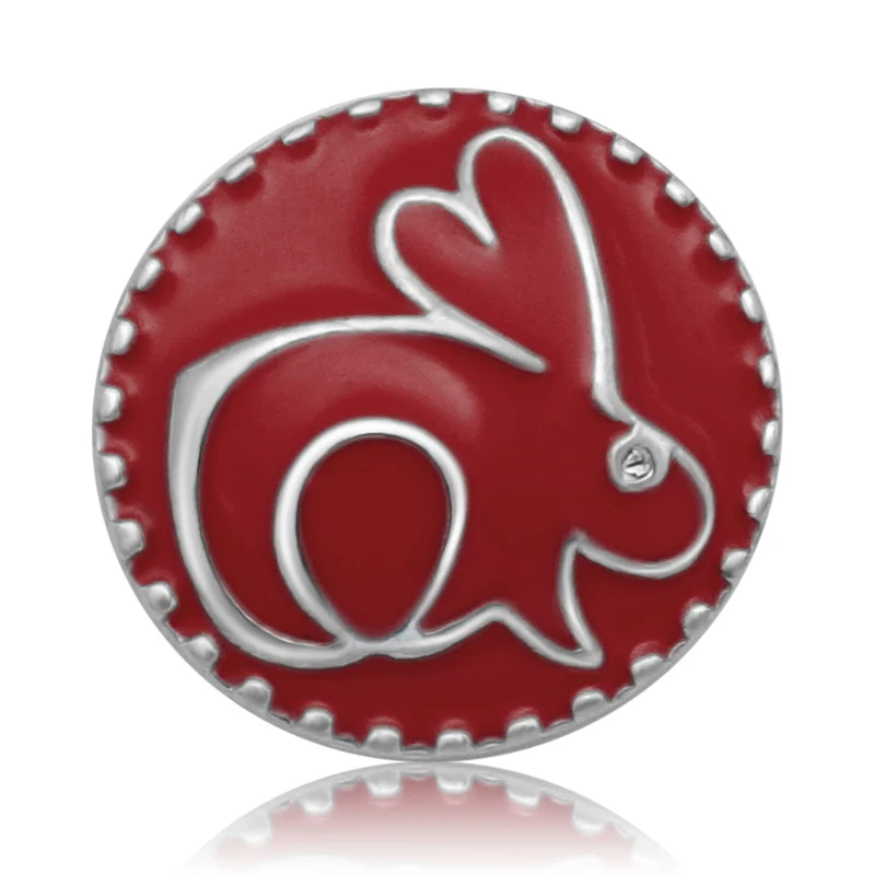 New Fashion Round 4 colors beauty Oil rabbit metal 18mm snap buttons fit 18mm snap jewelry wholesale KZ3289