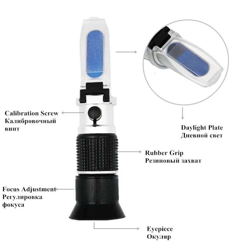 10pcs/lot Handheld Wide-range 0-90% Brix Refractometer Honey Sugar Content Measurement Tool use of Sugar Food Fruit Beverages
