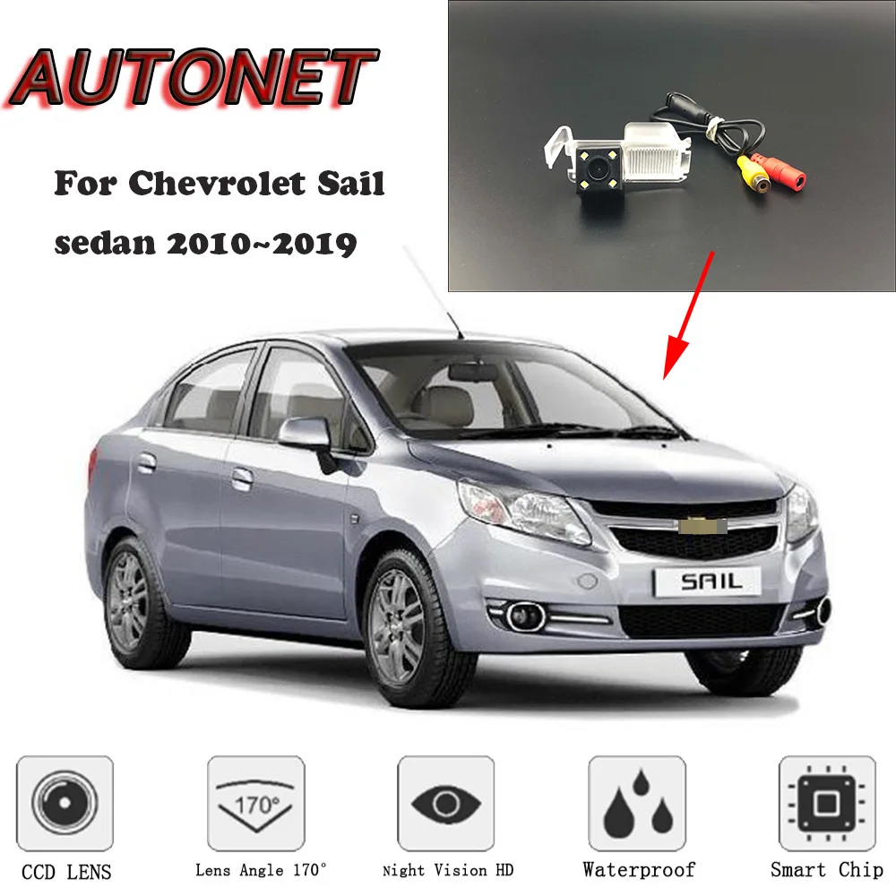 AUTONET HD Night Vision Backup Rear View camera For Chevrolet Sail sedan 2010~2019 mk2 mk3  CCD/ license plate Camera