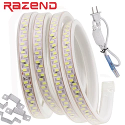 5730 taśma Led 110V 120V 180 leds/m wodoodporna taśma ledowa SMD 5630 1m/2M/3M/5M/10M/15M/20M/50M/100M + zestawy wtyczek amerykańskich