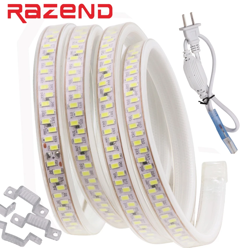 5730 Led Strip 110V 120V 180Leds/m Waterproof Led Tape Light SMD 5630 1M/2M/3M/5M/10M/15M/20M/50M/100M + US plug Kits