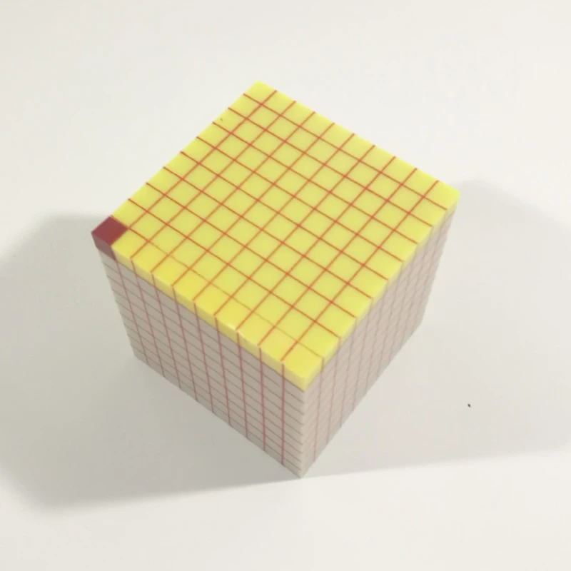 Cube with cut-off rule Capacity unit volume demonstrator 1L container Mathematics teaching aids length of a side 10cm