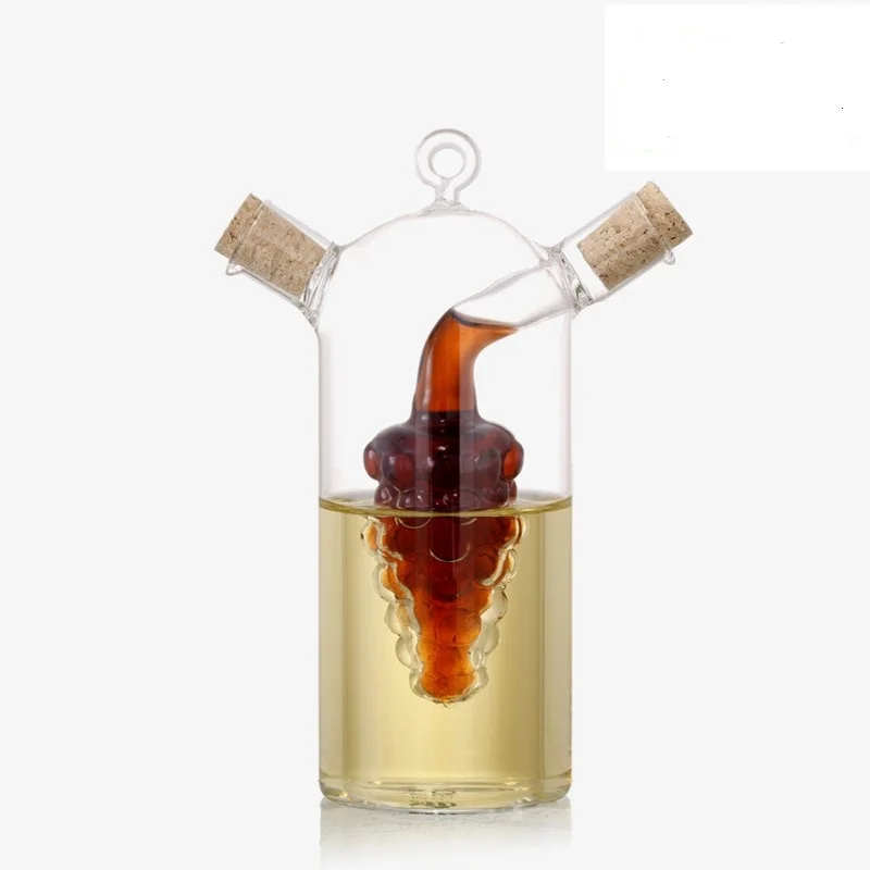 1PC fashionable grape shape glass oiler sesame oil vinegar bottle kitchen supplies leak-proof oil bottle cook user X0001