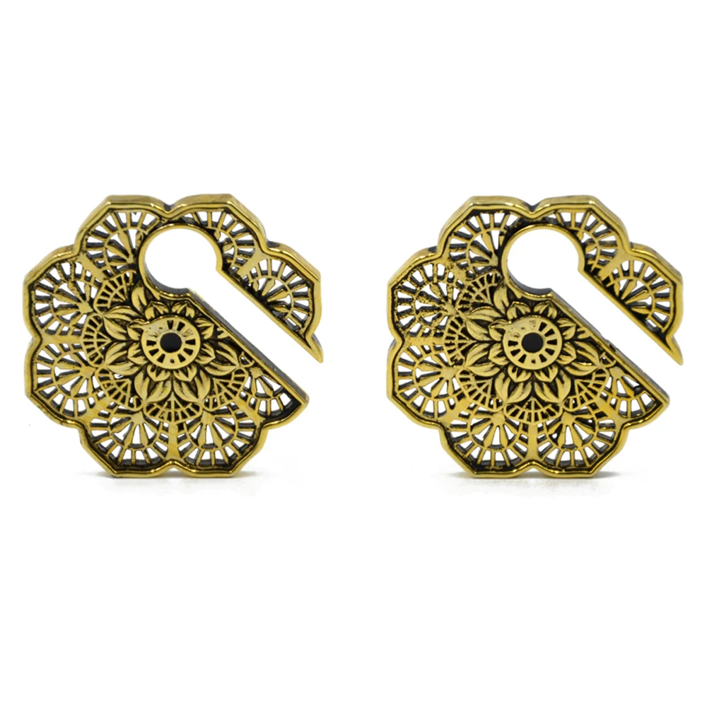 1 Piece Tribal Antique Vintage Mandala Folower Ear Weight Plug Ear Stretcher Expander Gauge Earring Body Piercing Jewelry